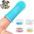 4 Pcs Dog Finger Toothbrush Cat Tooth Brush with Full Surround Bristles Finger Brush Toothbrush