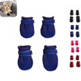 thumbnail image 1 of 4 Pcs Dog Mesh Shoes, Breathable Pet Booties with Adjustable Strap, Anti‑Slip Paw Protector for Small Dogs Blue L, 1 of 10