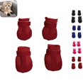 thumbnail image 1 of 4 Pcs Dog Mesh Shoes, Breathable Pet Booties with Adjustable Strap, Anti‑Slip Paw Protector for Small Dogs Red L, 1 of 10