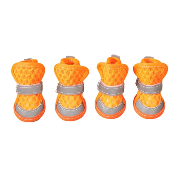 4 Pcs Dog Shoes Breathable Mesh Dog Boots for Summer Hot Pavement Anti-Slip Sole Paw Protector for Small Medium And Large Dogs