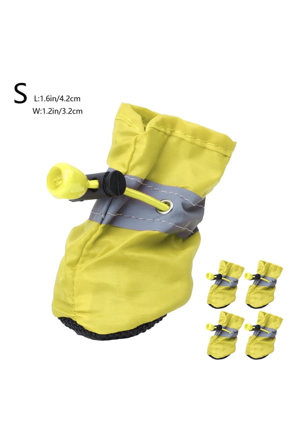 4 Pcs Dog Shoes for Small Dogs, Anti-Slip Dogs Boots & Paw Protector for Winter Snowy Day, Summer Hot Pavement Dog Booties with Reflective Straps, Cat Dog Shoe for Indoor Hardfloors