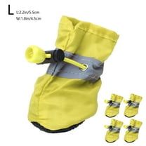 4 Pcs Dog Shoes for Small Dogs, Anti-Slip Dogs Boots & Paw Protector for Winter Snowy Day, Summer Hot Pavement Dog Booties with Reflective Straps, Cat Dog Shoe for Indoor Hardfloors