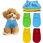 4 Pcs Animal Dog Clothes Dog Polo Tshirts Premium Cotton Puppy Breathable Costumes Doggy Clothes Puppy Shirts For Small Puppies