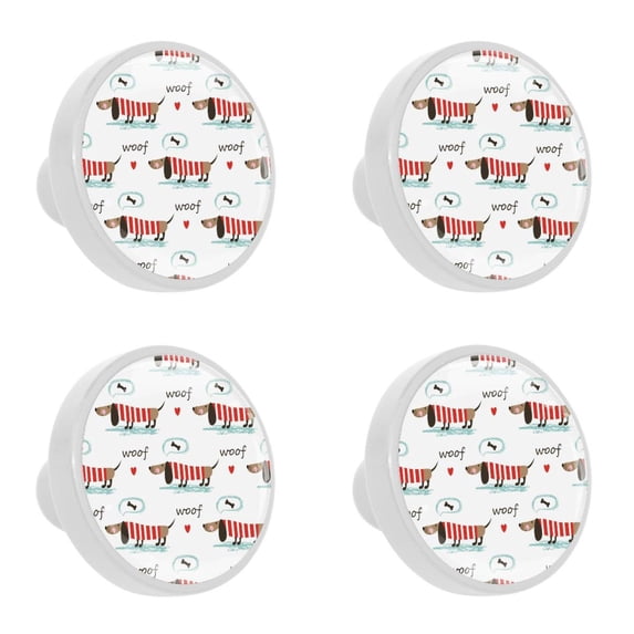 4 Pcs Dogs Bones and Lettering Knobs for Kitchen Cabinet Cupboard Dresser Bookcase Drawer Pulls Handles Round Home Decor