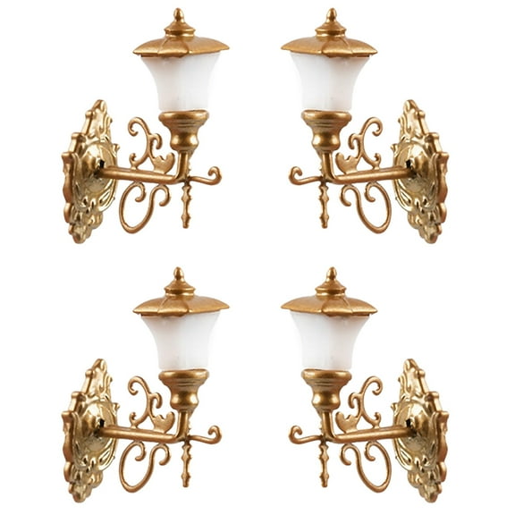 4 Pcs Dollhouse Wall Light Mini Lamp DIY Lights Model Models Decor Small Outdoor Sconces Lighting Child
