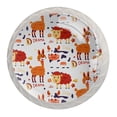 thumbnail image 1 of 4 Pcs Doodle Animals and Words Knobs for Kitchen Cabinet Cupboard Dresser Bookcase Drawer Pulls Handles Round Home Decor, 1 of 8