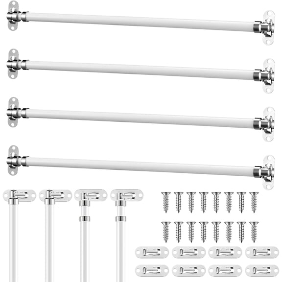 4 Pcs Door Curtain Rod Set Swivel Sash Curtain Rods French Door Curtain Rods Set for Windows and Sidelights(12-21 Inch)