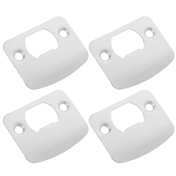 4 Pcs Door Knob Plate Strike Plates for Interior Doors Silver