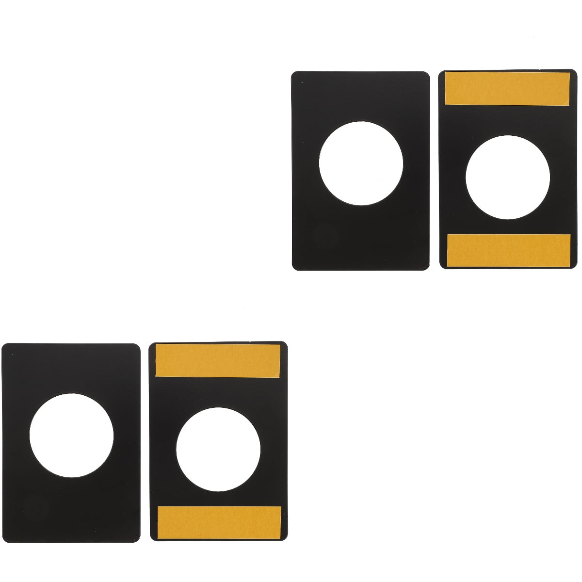 4 Pcs Door Lock Repair Board Deadbolt Cover Plate Black Knobs Handle