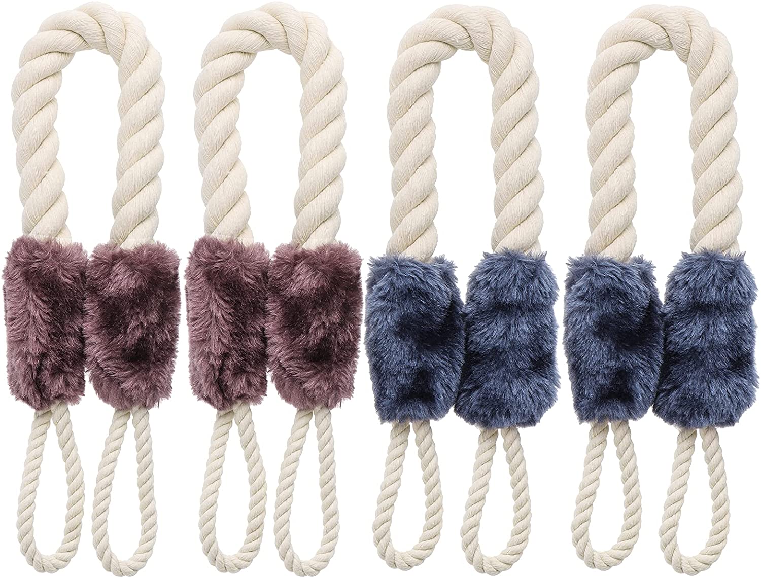 4 Pcs Door Stop Rope, Door Cord Clamp AntiCrash Door Handles Rope Anti