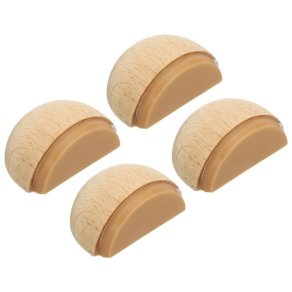 4 Pcs Door Stoppers, Door Stop Doorstop Wooden Door Stopper Wedge Door Wedge Self Adhesive Doorstop for Bottom of Door