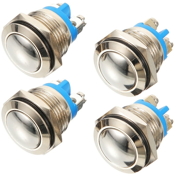 4 Pcs Doorbell Button Ringer for Home Push Metal Buttons Wired Lighted Replacement Parts Durable Chime Universal