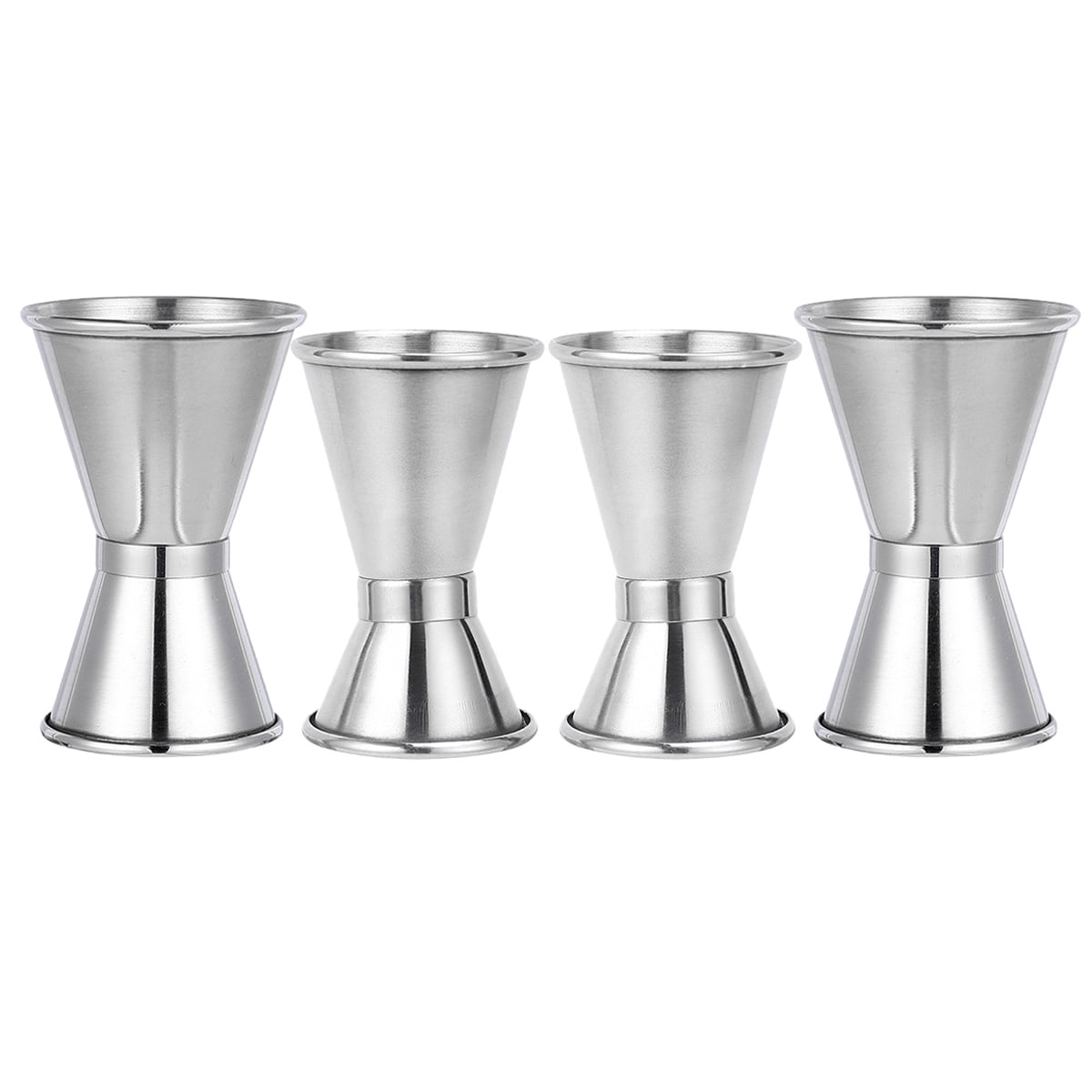 4 Pcs Double Cocktail Jigger, Stainless Steel Bar Measuring Jigger Cocktail Alcohol Measuring