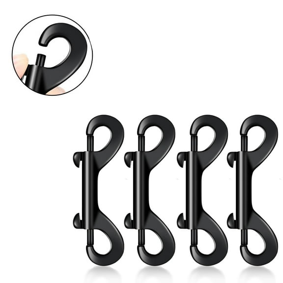 4 Pcs Double Ended Bolt Snaps Hooks Zinc Alloy Trigger Chain Metal Clips Key Holder for Linking Key Chain Dog Leash Collar Pet Sling Feed Buckets