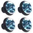 4 Pcs Dragonfly Print Knobs 30mm Round Crystal Glass Drawer