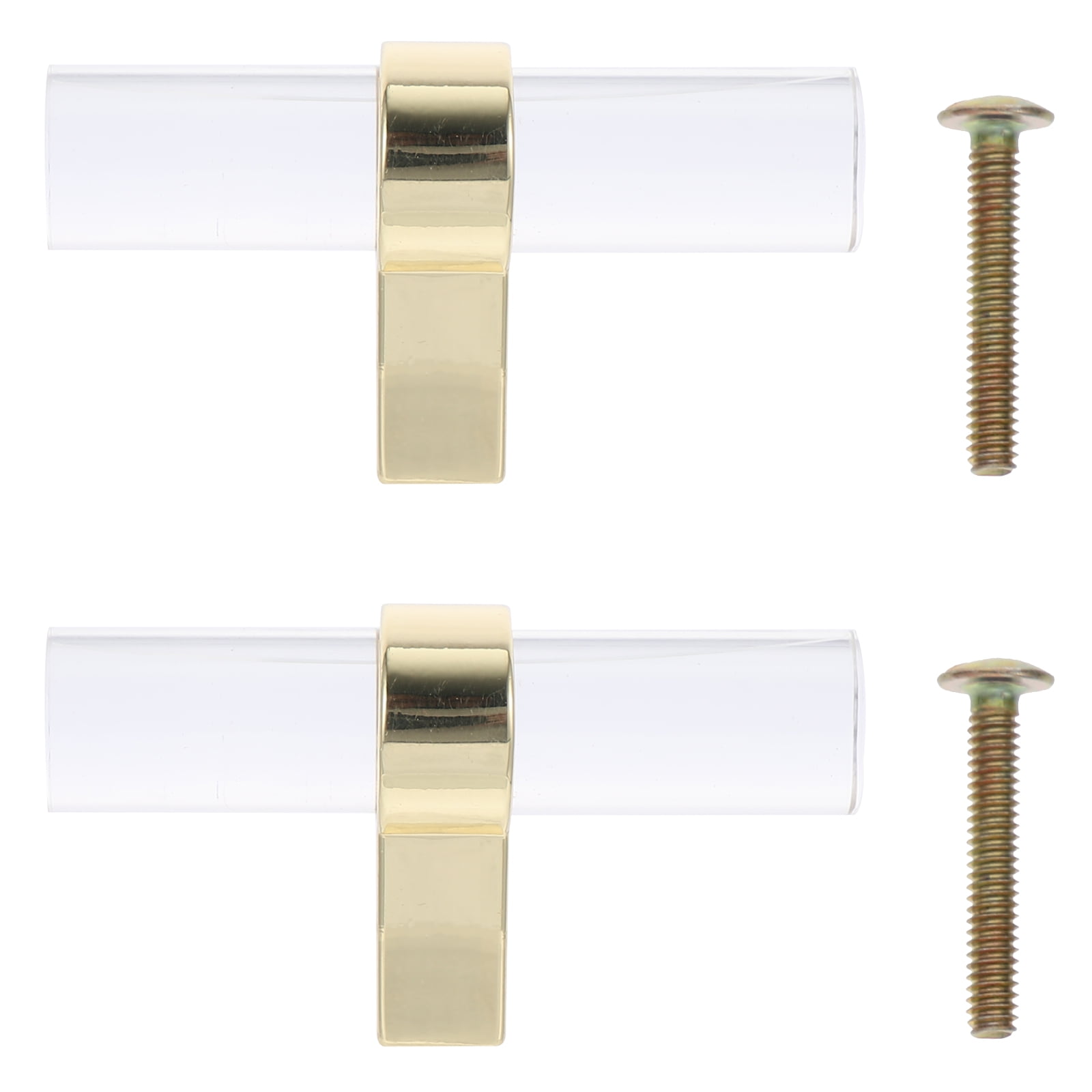 WYN 4 pcs Golden Knobs Acrylic Dresser Knobs Cupboard Hardwares