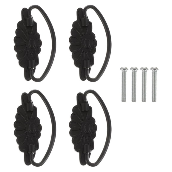 FRCOLOR 4pcs Antique Wrought Iron Cabinet Knobs Retro Dresser Drawer Pulls