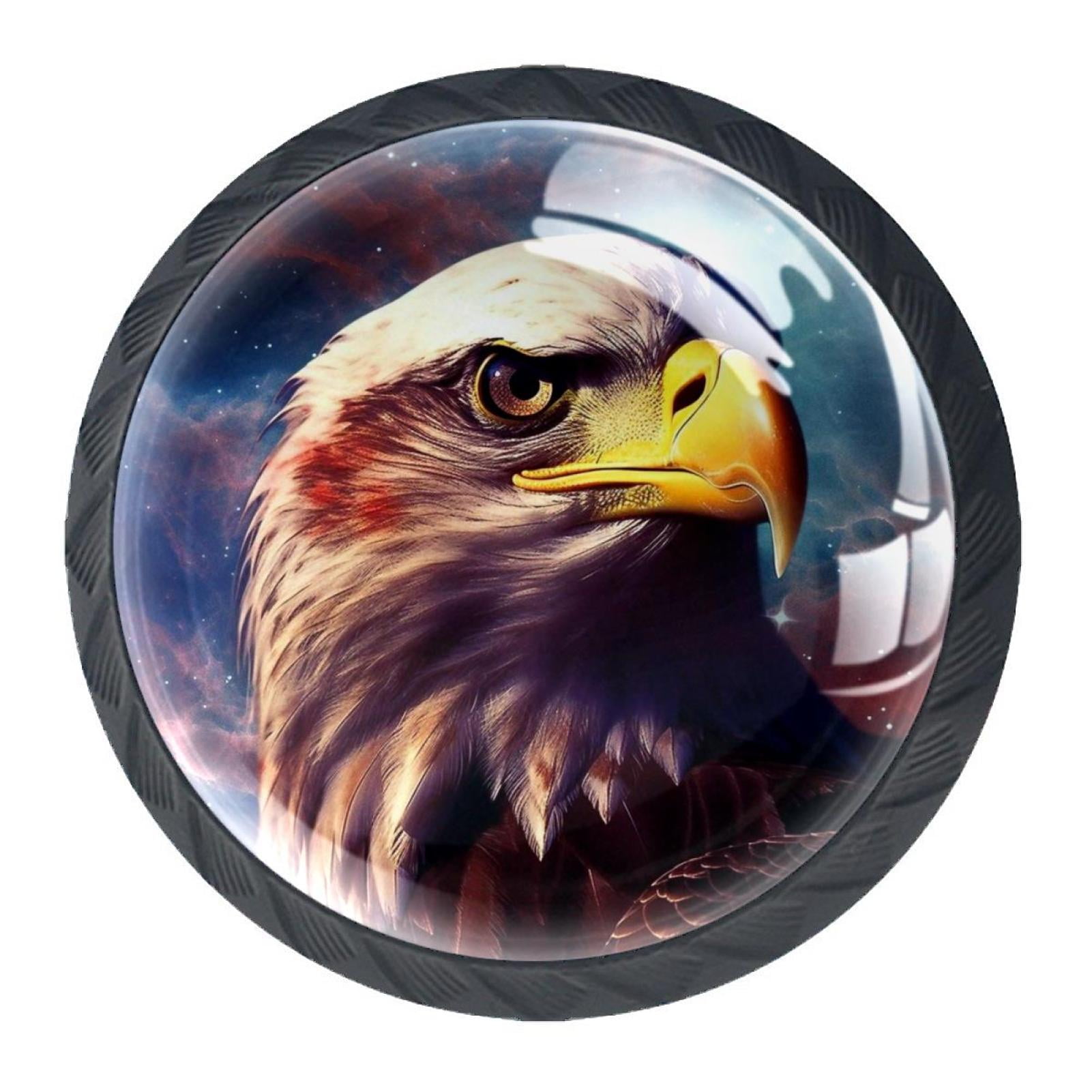4 Pcs Eagle Knobs for Kitchen Cabinet Cupboard Dresser Bookcase Drawer Pulls Handles Round Home Decor