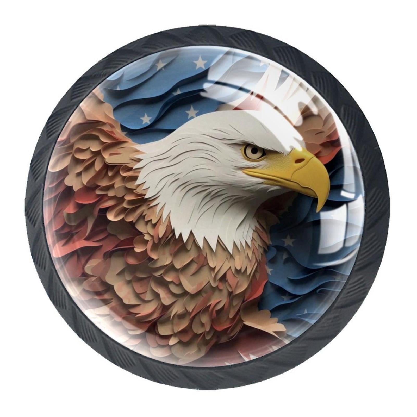 4 Pcs Eagle Knobs for Kitchen Cabinet Cupboard Dresser Bookcase Drawer Pulls Handles Round Home Decor
