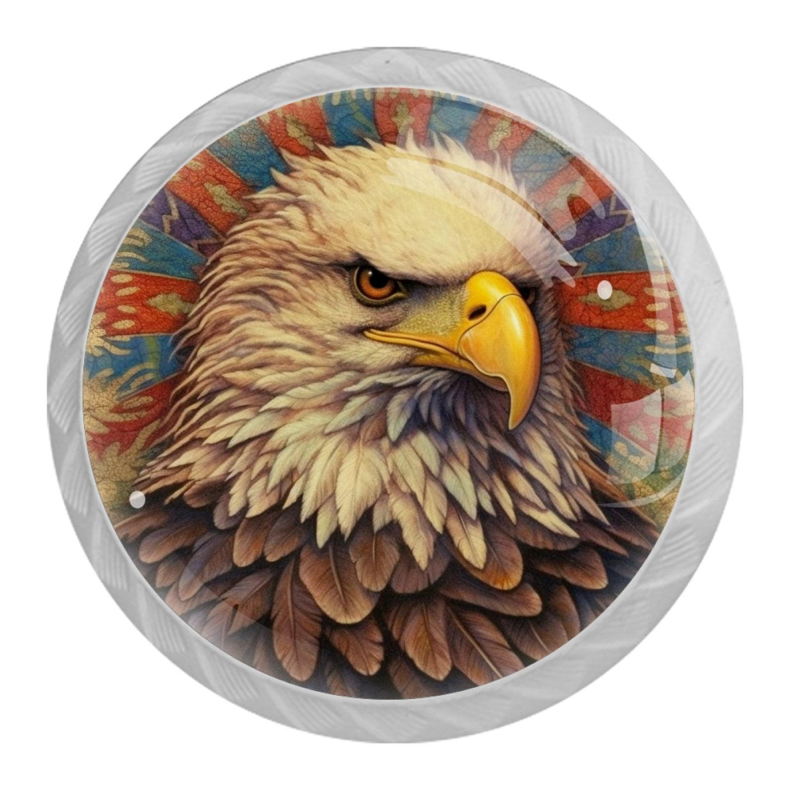 4 Pcs Eagle Knobs for Kitchen Cabinet Cupboard Dresser Bookcase Drawer Pulls Handles Round Home Decor