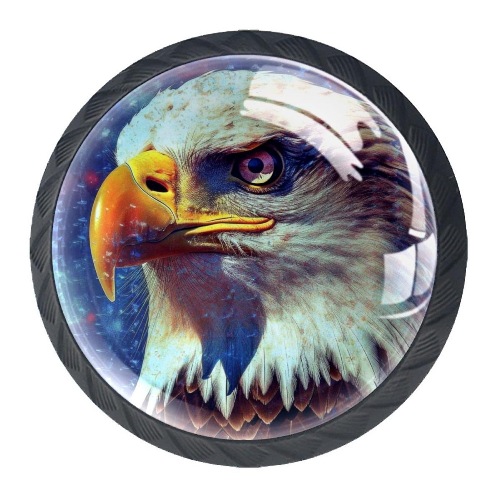 4 Pcs Eagle Knobs for Kitchen Cabinet Cupboard Dresser Bookcase Drawer Pulls Handles Round Home Decor