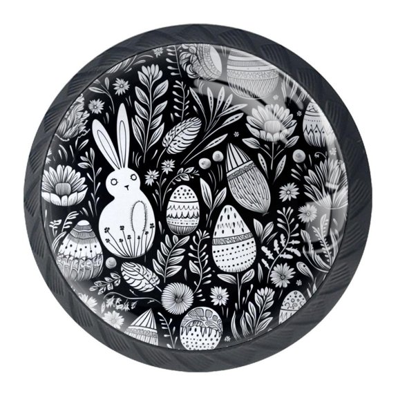 4 Pcs Easter Egg Knobs for Kitchen Cabinet Cupboard Dresser Bookcase Drawer Pulls Handles Round Home Decor