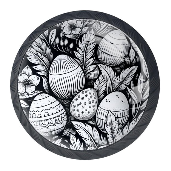 4 Pcs Easter Egg Knobs for Kitchen Cabinet Cupboard Dresser Bookcase Drawer Pulls Handles Round Home Decor