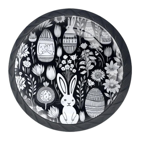 4 Pcs Easter Egg Knobs for Kitchen Cabinet Cupboard Dresser Bookcase Drawer Pulls Handles Round Home Decor