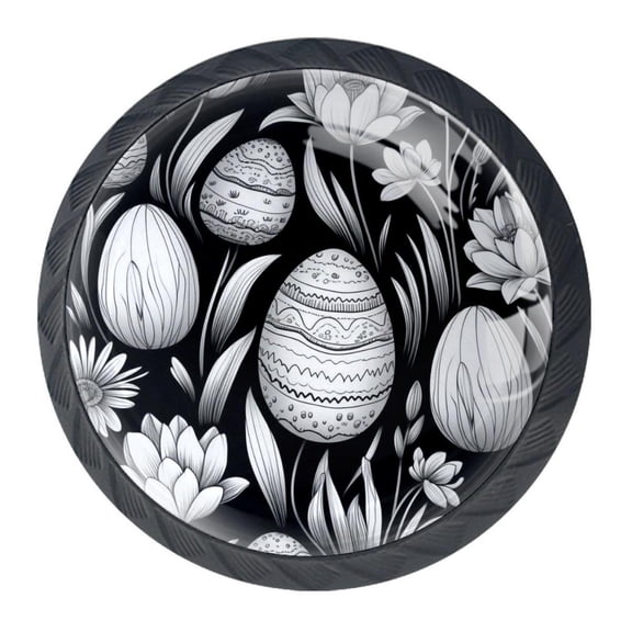 4 Pcs Easter Egg Knobs for Kitchen Cabinet Cupboard Dresser Bookcase Drawer Pulls Handles Round Home Decor
