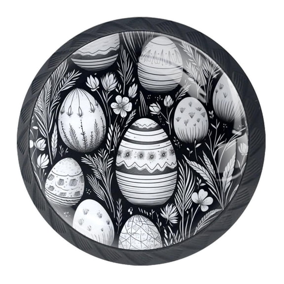 4 Pcs Easter Egg Knobs for Kitchen Cabinet Cupboard Dresser Bookcase Drawer Pulls Handles Round Home Decor