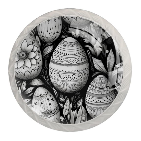 4 Pcs Easter Egg Knobs for Kitchen Cabinet Cupboard Dresser Bookcase Drawer Pulls Handles Round Home Decor