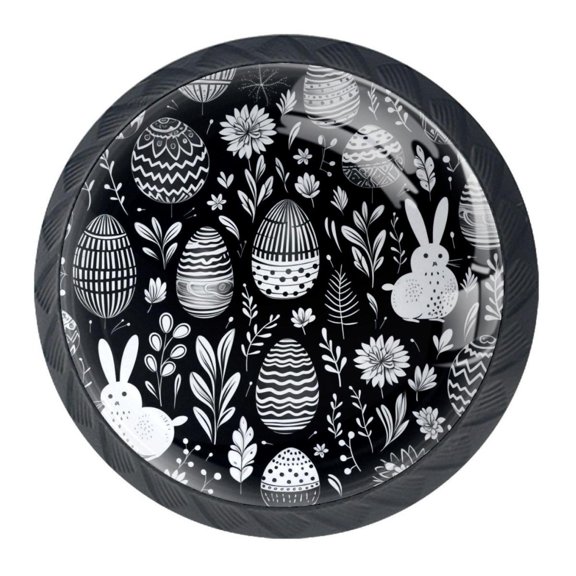 4 Pcs Easter Egg Knobs for Kitchen Cabinet Cupboard Dresser Bookcase Drawer Pulls Handles Round Home Decor