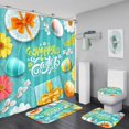 thumbnail image 1 of 4 Pcs Easter Shower Curtain Set, Shower Curtain with Waterproof Non-Slip Rug, Toilet Lid Cover and Bath Mat,Happy Easter Shower Curtain Sets for Bathroom, 1 of 7