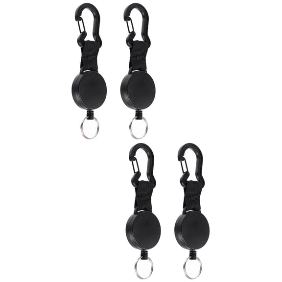FENGGUIQU 2-Pack Black Stainless Steel Climbing Key Holders, Lightweight with High Elasticity for Secure Outdoor and Everyday Use