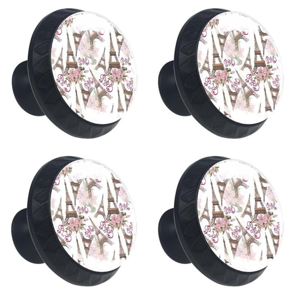 4 Pcs Eiffel Tower Knobs for Kitchen Cabinet Cupboard Dresser Bookcase Drawer Pulls Handles Round Home Decor