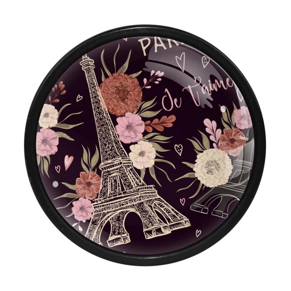4 Pcs Eiffel Tower Knobs for Kitchen Cabinet Cupboard Dresser Bookcase Drawer Pulls Handles Round Home Decor