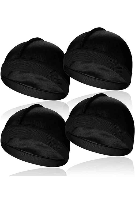 4 Pcs Elastic Silky Wave Cap, Satin Men Doo Rags Caps for 360, 540, 720 Waves, Great for Athletes, Hip-hop Lovers and so on