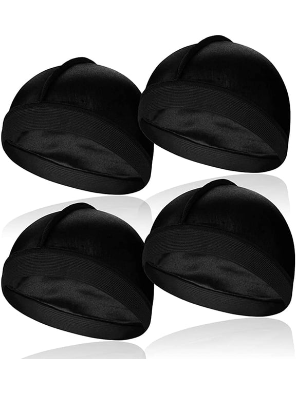 4 Pcs Elastic Silky Wave Cap, Satin Men Doo Rags Caps for 360, 540, 720 Waves, Great for Athletes, Hip-hop Lovers and so on