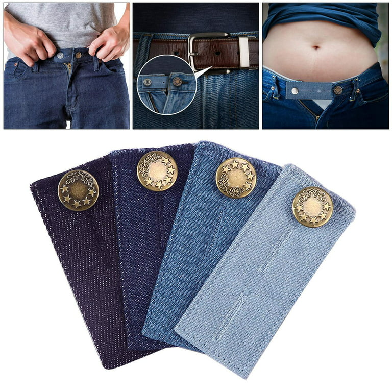 5pcs Elastic Pants Waist Extender Adjustable Jeans Button Extender