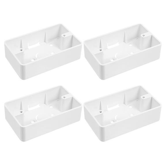 4 Pcs 2 Gang Plastic Surface Mount Electrical Outlet Box Junction Box for Home Improvement