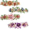 thumbnail image 1 of 4 Pcs Elegant Hair Clips Hair Clips for Women Ladies, Crystal Rhinestones French Flowers Barrettes Spring Hair Barrettes Clip, for Women Girls Hair Styling Accessories (Multicolor), 1 of 7