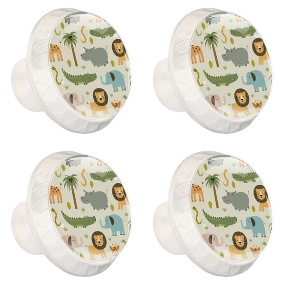 4 Pcs Elephant Knobs for Kitchen Cabinet Cupboard Dresser Bookcase Drawer Pulls Handles Round Home Decor