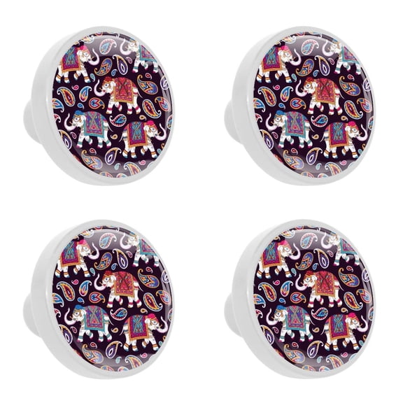 4 Pcs Elephant Knobs for Kitchen Cabinet Cupboard Dresser Bookcase Drawer Pulls Handles Round Home Decor