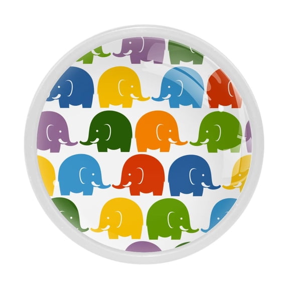 4 Pcs Elephant Knobs for Kitchen Cabinet Cupboard Dresser Bookcase Drawer Pulls Handles Round Home Decor