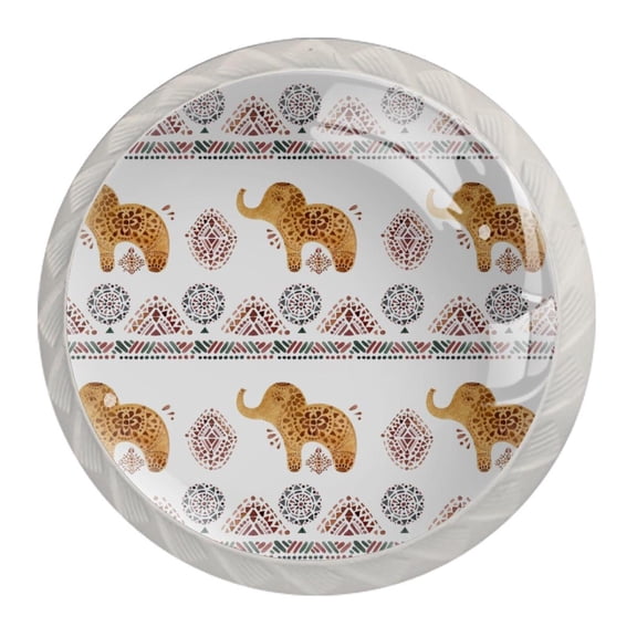 4 Pcs Elephant Knobs for Kitchen Cabinet Cupboard Dresser Bookcase Drawer Pulls Handles Round Home Decor