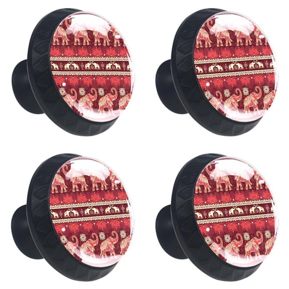 4 Pcs Elephant Knobs for Kitchen Cabinet Cupboard Dresser Bookcase Drawer Pulls Handles Round Home Decor