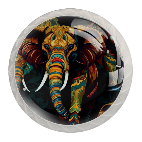 4 Pcs Elephant Knobs for Kitchen Cabinet Cupboard Dresser Bookcase Drawer Pulls Handles Round Home Decor