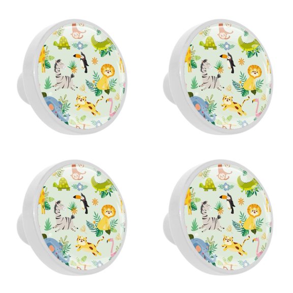 4 Pcs Elephant Knobs for Kitchen Cabinet Cupboard Dresser Bookcase Drawer Pulls Handles Round Home Decor