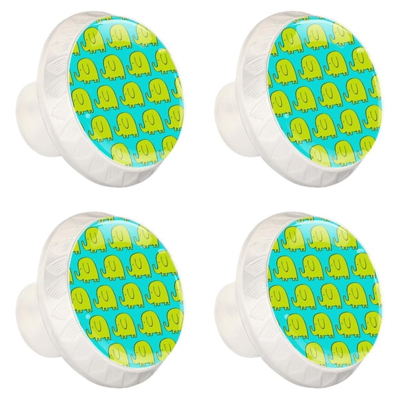 4 Pcs Elephant Knobs for Kitchen Cabinet Cupboard Dresser Bookcase Drawer Pulls Handles Round Home Decor
