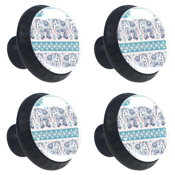 4 Pcs Elephant Knobs for Kitchen Cabinet Cupboard Dresser Bookcase Drawer Pulls Handles Round Home Decor
